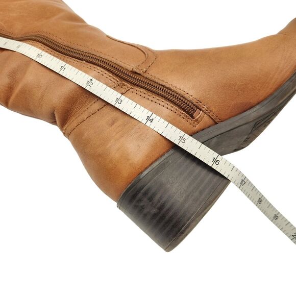 Franco Sarto Lizbeth Tan Leather Tall Boot Wide Calf Side Zipper Women's Size 6 - Picture 9 of 9
